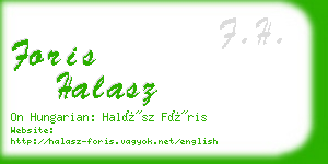 foris halasz business card